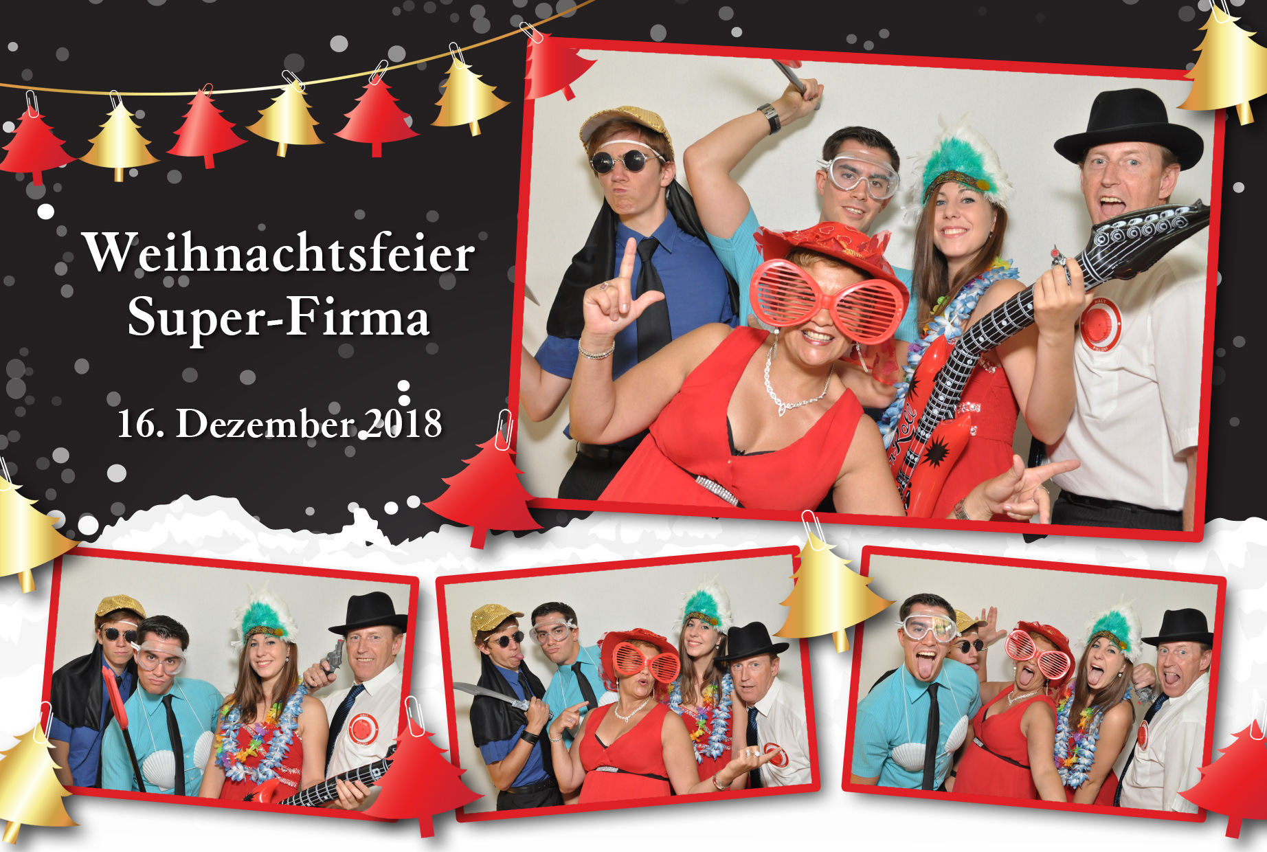 Collage Weihnachtsfeier für Fotobox mieten in Dresden